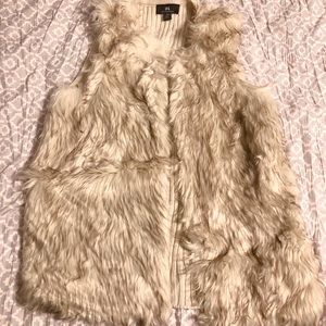 Tan/cream fur vest